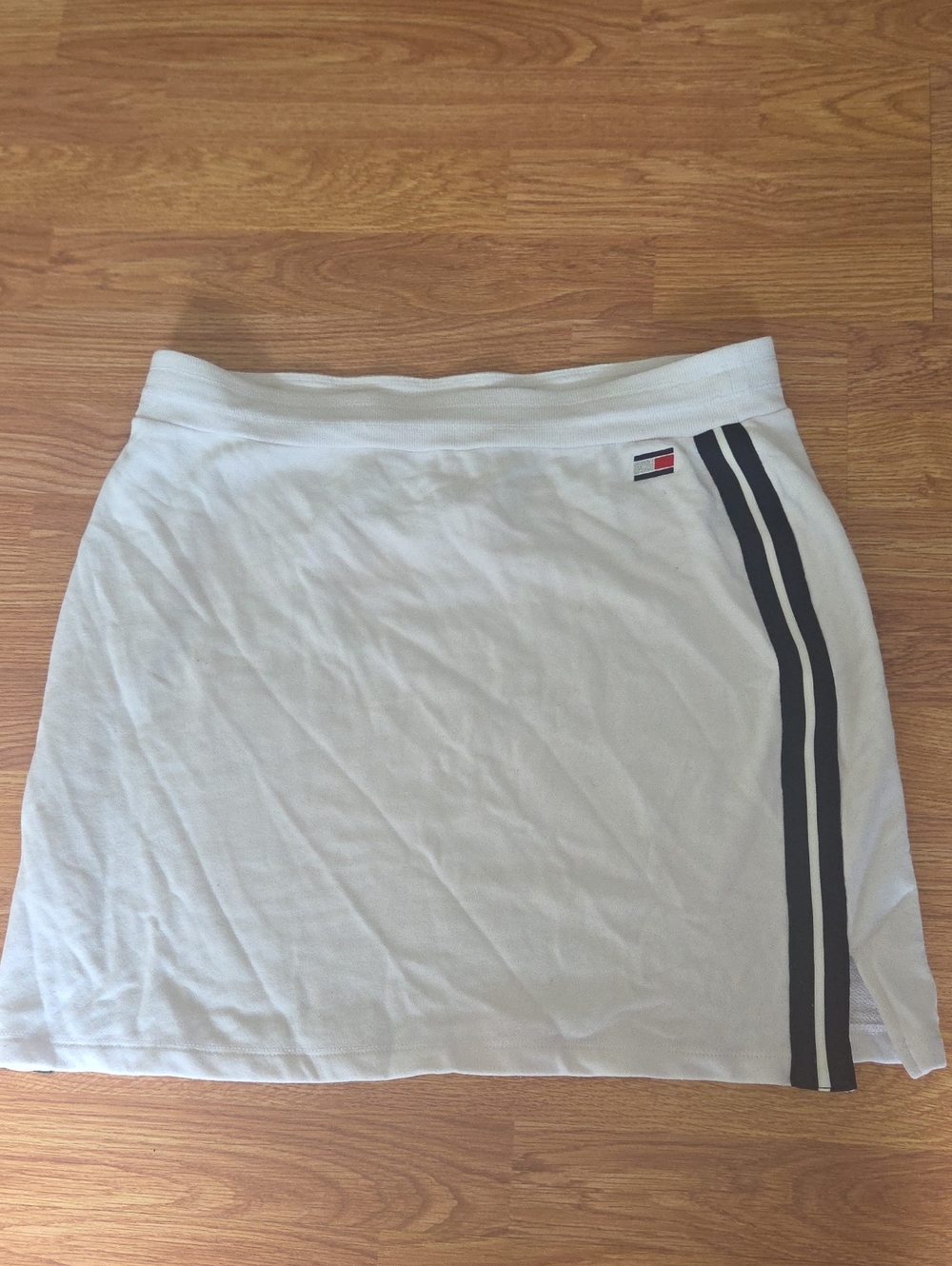 Tommy Hilfiger Sport Skirt L Cotton White Mini Lightweight Nautical Preppy